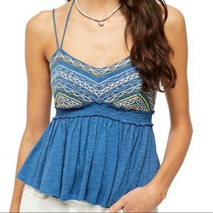 NWT Free People Halter Tank Top Large Beaded